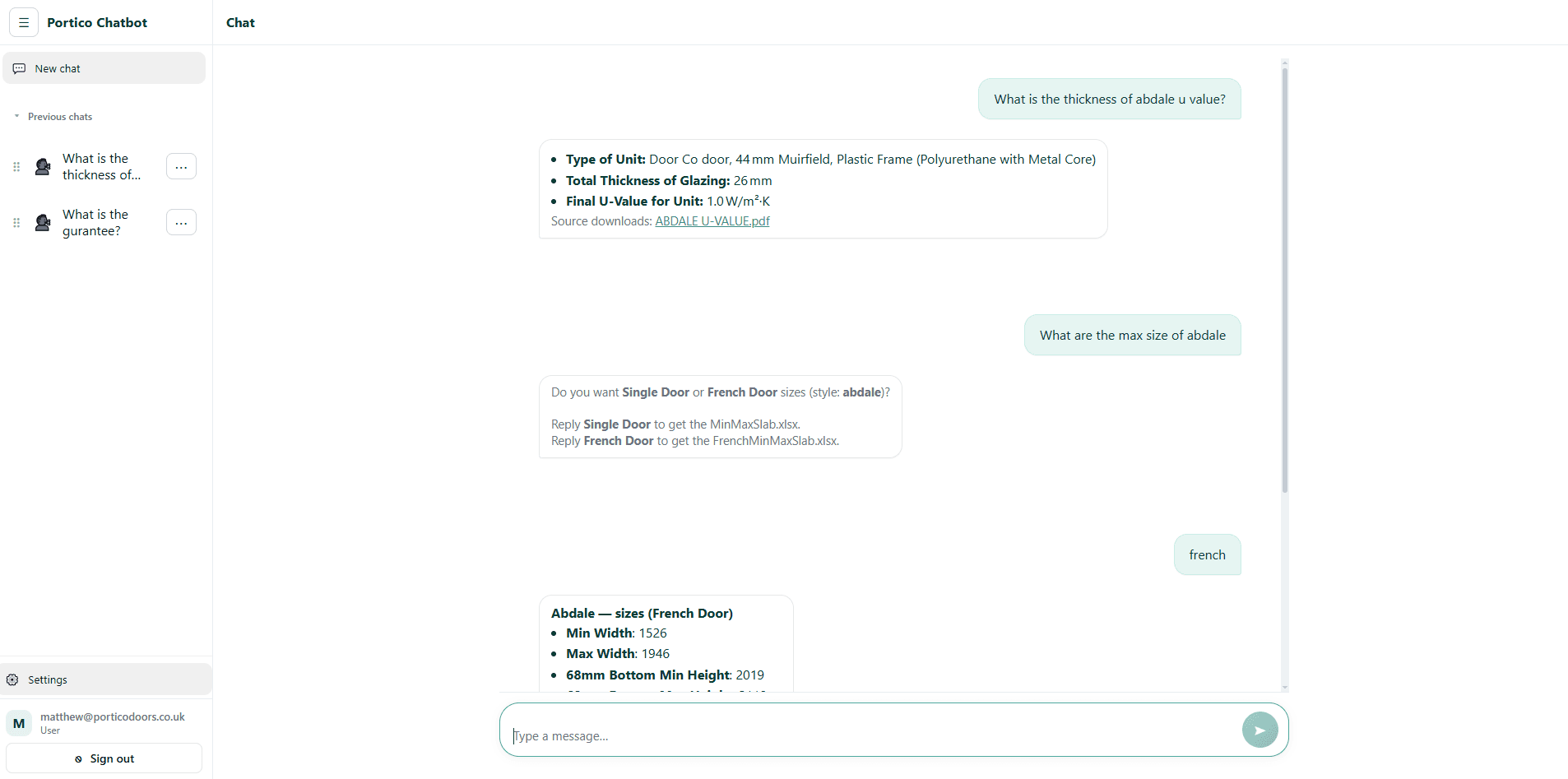 Technical Chat project view