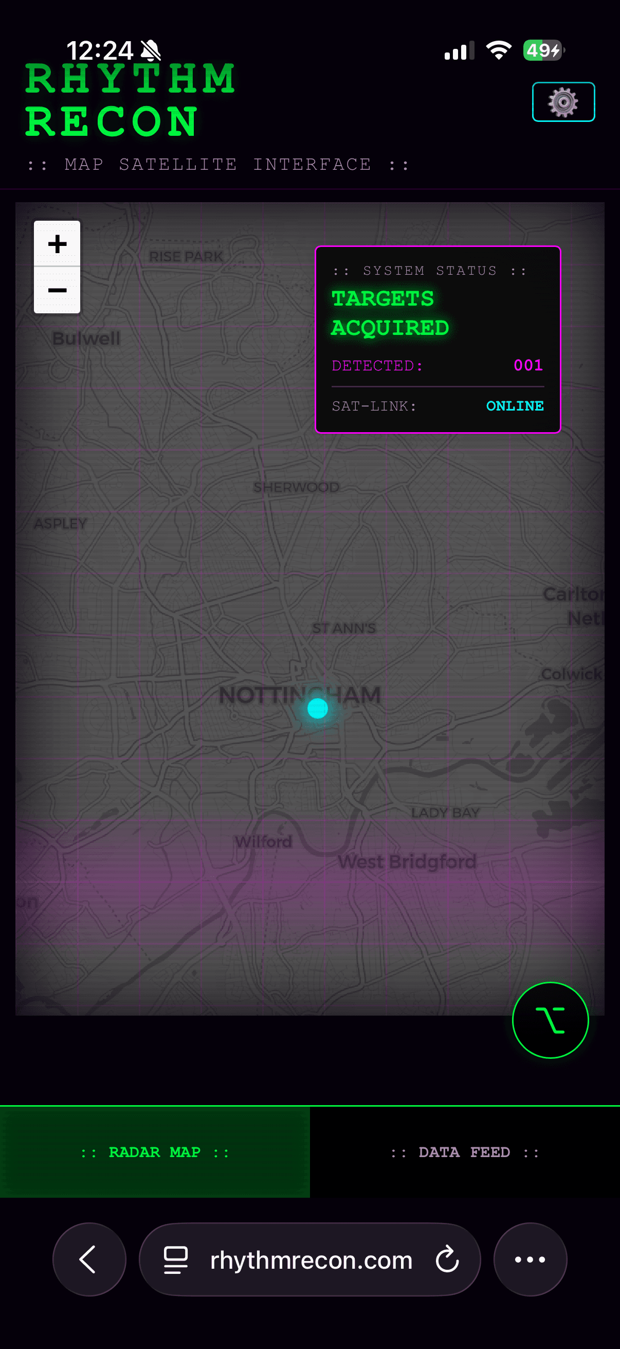 Rhythm Recon mobile event discovery interface